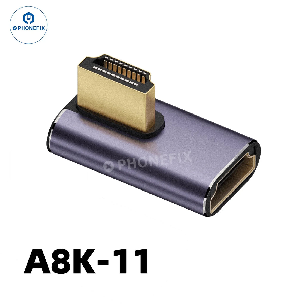 PhoneFix 8K 60Hz 48Gbps converter extension connector for phones, laptops, and HDTVs, connecting high-speed 3C accessories.