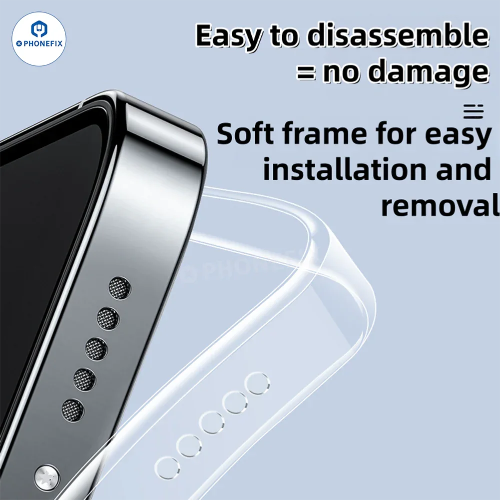 Transparent TPU iPhone 17/MagSafe case by PHONEFIX, showcasing slim, clear protective cover with MagSafe compatibility.