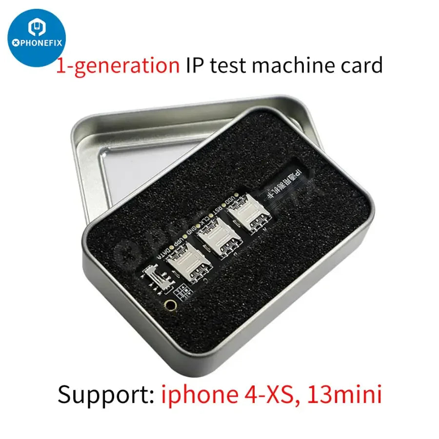 PHONEFIX 3-in-1 universal IP test card for iPhone and Android SIM signal testing, 3C accessory for phone repair and diagnostics.