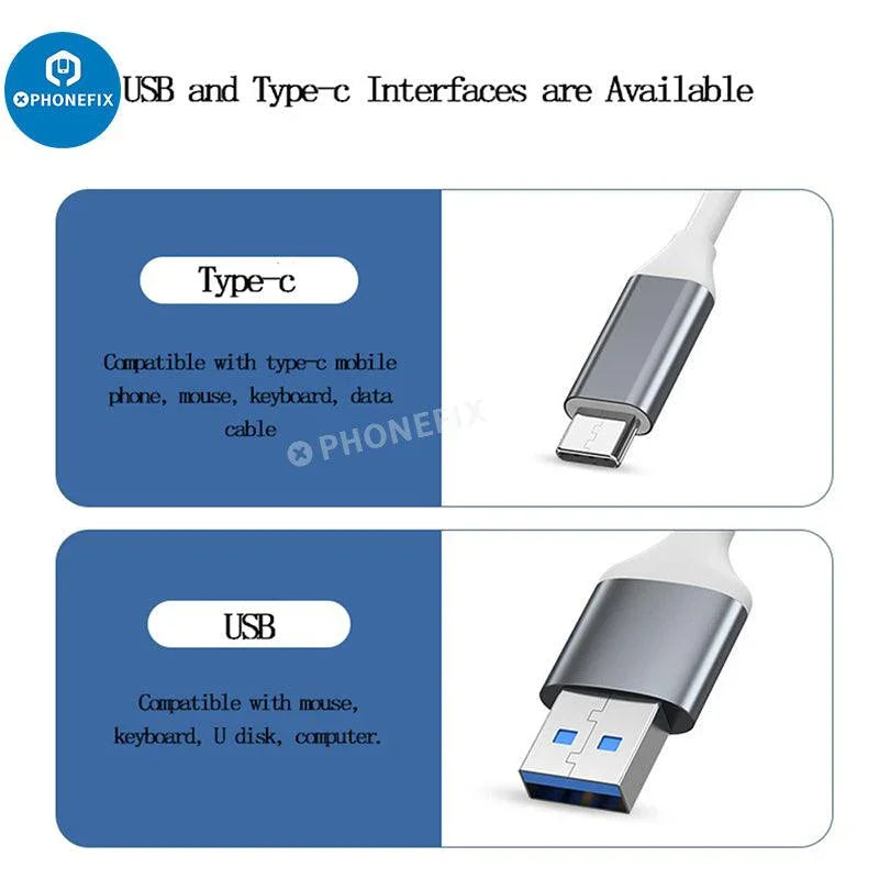PhoneFix 3-in-1 USB 3.0 port hub expander for phone and PC, gray, enabling fast data transfer and multiple device connections.
