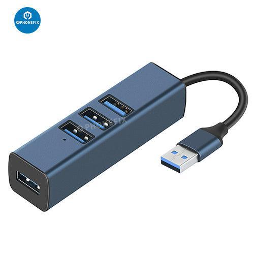 PHONEFIX multi USB port hub with 2-foot cable, designed for phones and PCs, supports fast data transfer, 3C accessory.
