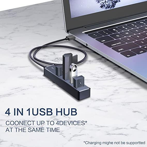 PhoneFix 3C USB port hub with 2-foot cable for fast data transfer, compatible with phones and PCs, multiple USB ports.