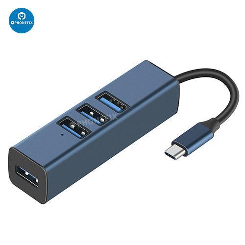 PHONEFIX multi USB port hub with 2-foot cable for fast data transfer, compatible with phones and PCs, 3C accessory.