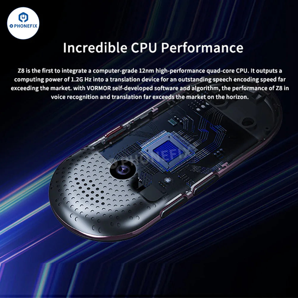 Traductor portátil inteligente sin conexión a internet VORMOR Z6 Z8, dispositivo de traducción en tiempo real de PHONEFIX para accesorios 3C.
