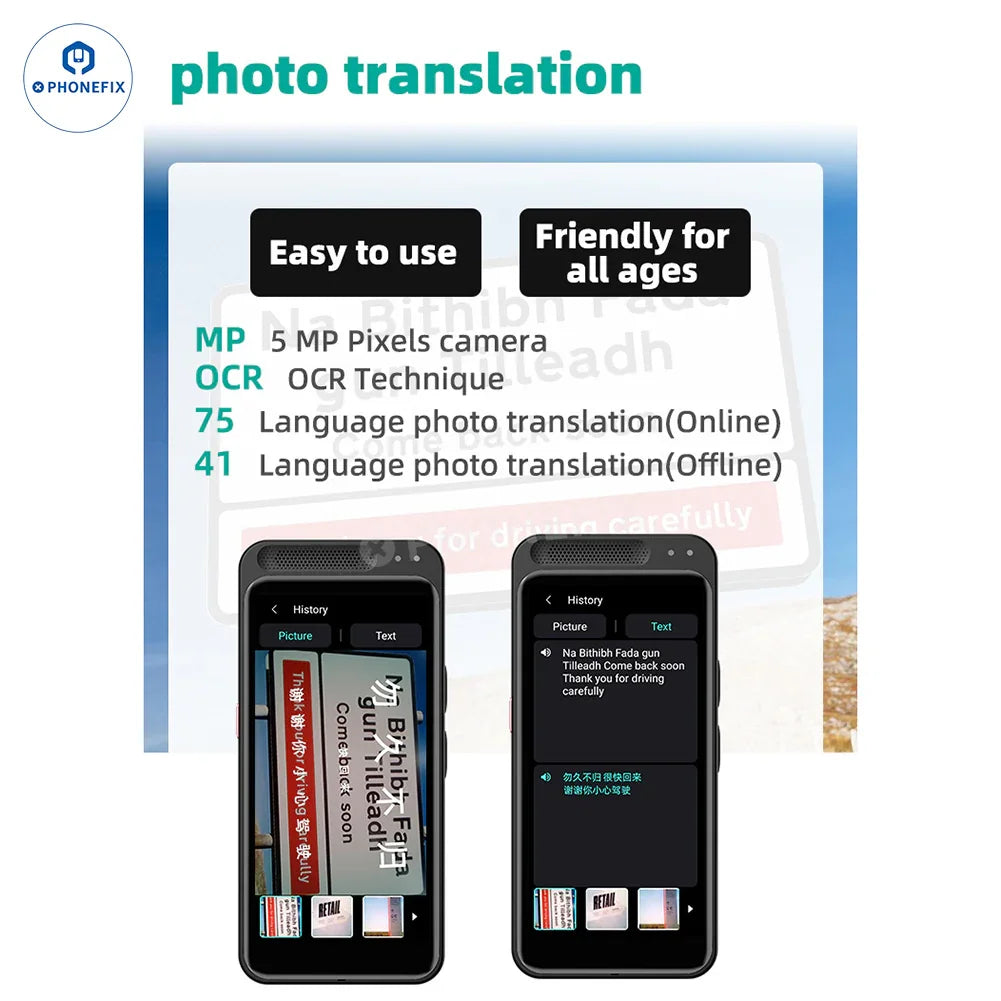 Dispositivo traductor portátil PHONEFIX VORMOR Z6 Z8 para traducción de idiomas sin conexión en tiempo real, producto de accesorios 3C.