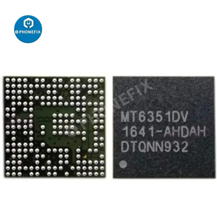 PhoneFIX MT6351V/6351DV/6325V/6353V Android phone chip power supply IC, close-up of the integrated circuit on a circuit board.