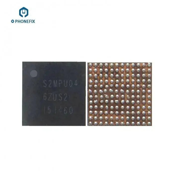 Power Supply IC S2MPU03A and S2MPU04A for Samsung A7100 J700 Android phone, shown in a close-up image.
