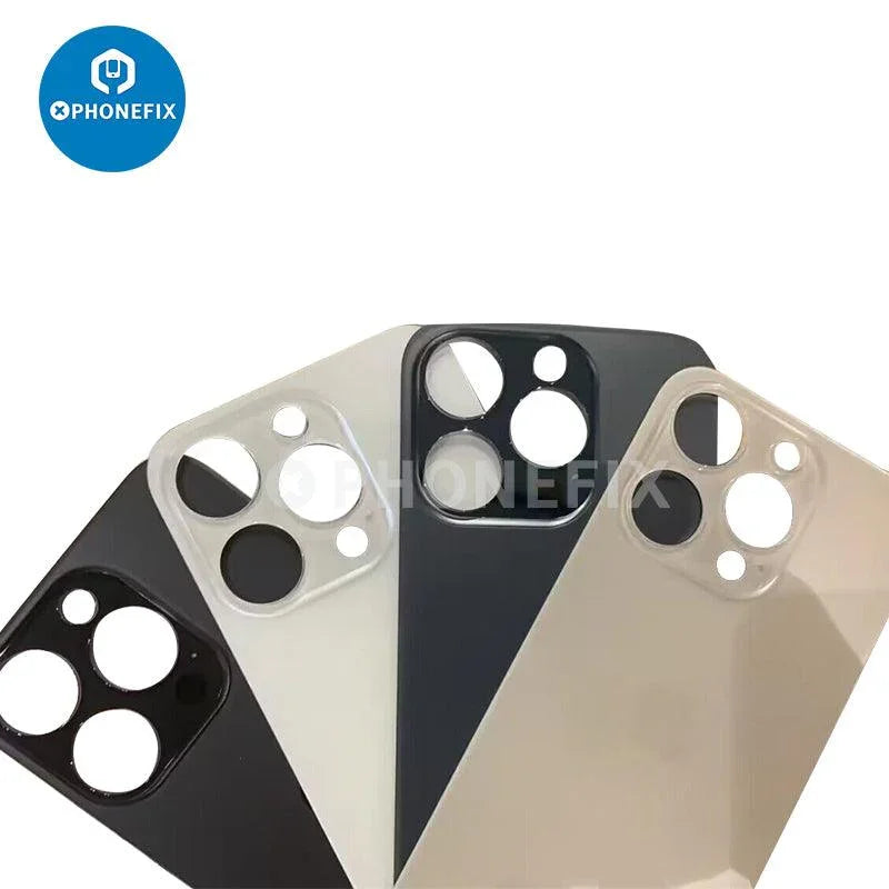 Blue iPhone 15 series back cover glass with large camera hole, replacement back glass for PHONEFIX iPhone 15 series.
