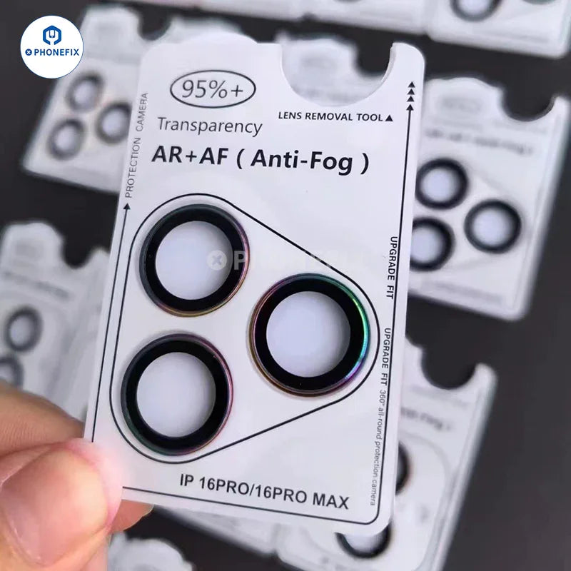 Black back glass replacement for iPhone 16 Plus and Pro Max with AR camera lens protective film by PHONEFIX.
