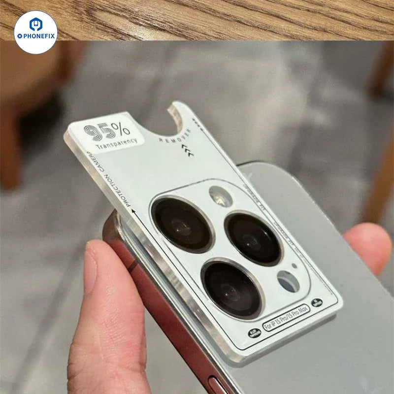 Black back glass replacement for iPhone 16 Plus and Pro Max with AR camera lens protective film by PHONEFIX.