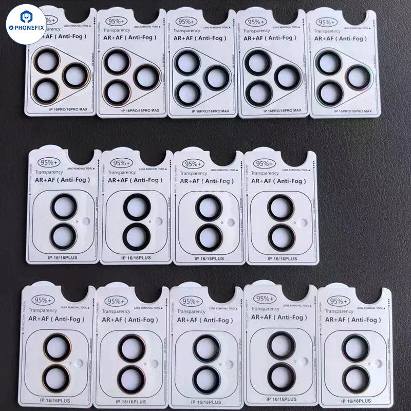 Black back glass replacement for iPhone 16 Plus and Pro Max with AR camera lens protective film by PHONEFIX.