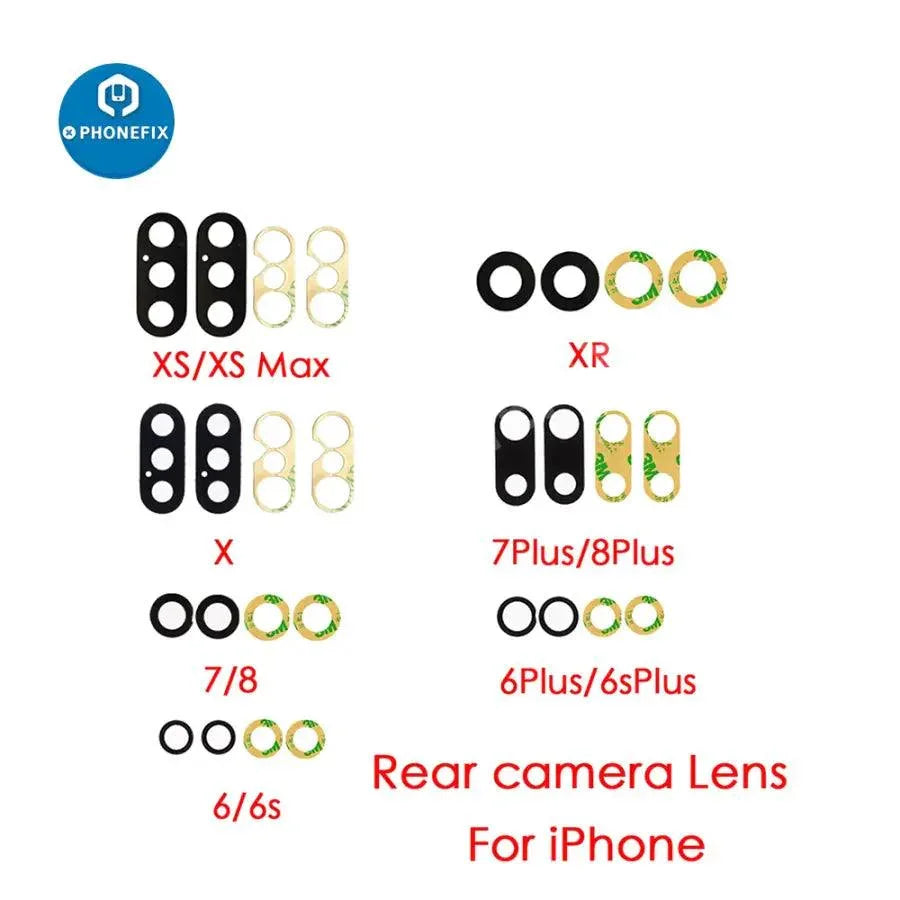 PhoneFix rear camera lens glass cover for iPhone, back glass replacement, protects and enhances camera clarity.