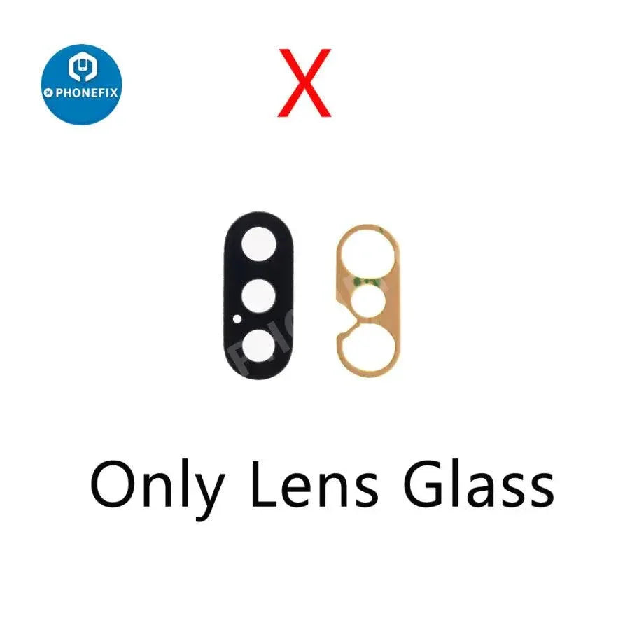 Rear camera lens glass cover for iPhone camera replacement, designed for PHONEFIX back glass replacement on smartphones.