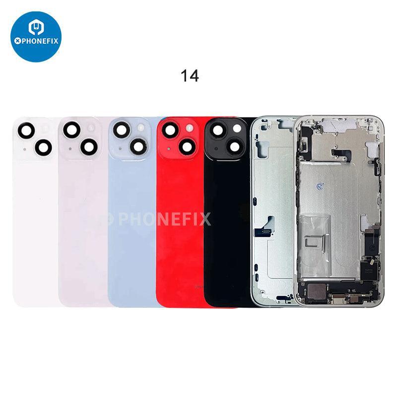 PhoneFix iPhone back cover rear housing with glass replacement, showing the full assembly for rear panel repair.