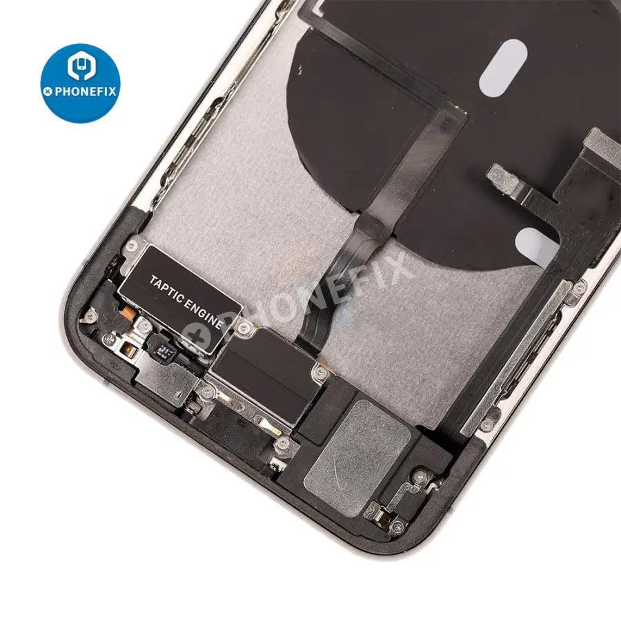 Gold back glass replacement for iPhone 11 Pro, showing full assembly with PhoneFix branding and intact rear cover.