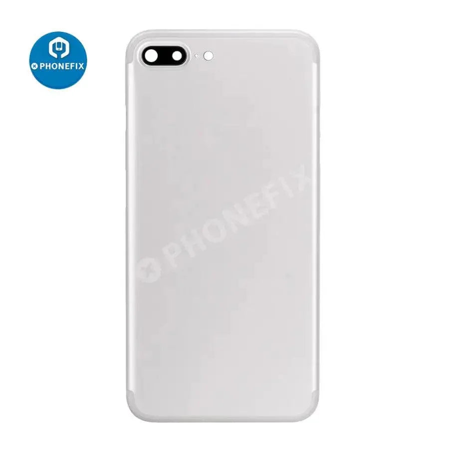 Red back glass replacement for iPhone 7 Plus by PHONEFIX, showing the upgraded rear cover with a sleek finish.