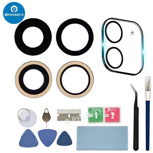 PHONEFIX back camera lens replacement tool kit for iPhone 12, 13, 14 Pro Max, includes tools for back glass replacement.