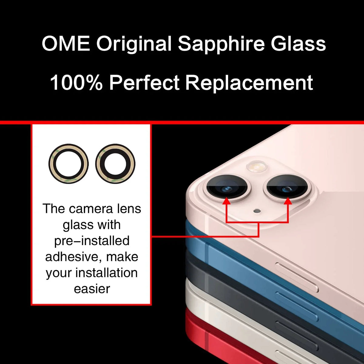 PHONEFIX back camera lens replacement tool kit for iPhone 12, 13, 14 Pro Max, includes tools for back glass repair.
