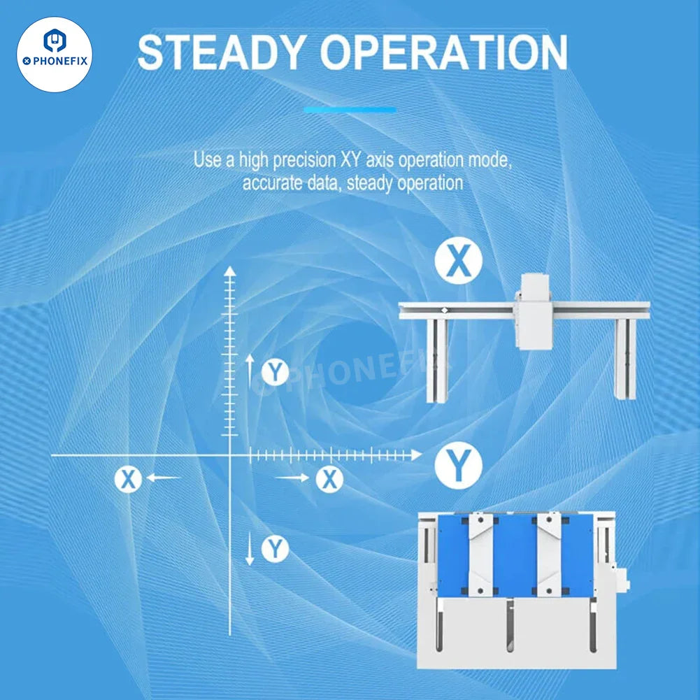 PHONEFIX forward blue light laser machine for phone back glass removal, used for back glass replacement with precision.