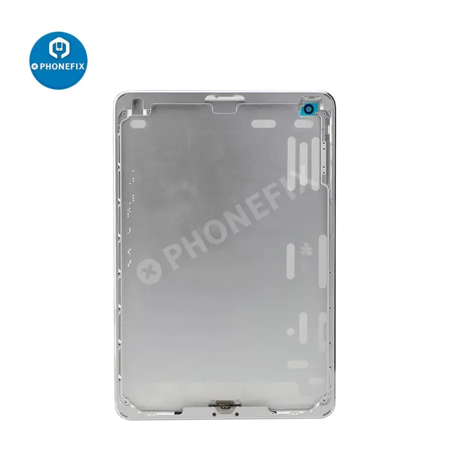 iPad Mini 2 WiFi version back cover replacement with new glass, showing the replacement back panel for repair or upgrade.