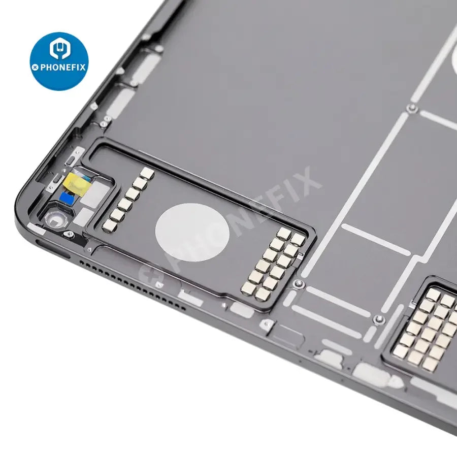 Grey back cover replacement for iPad Pro 12.9 3rd generation, WiFi version, showing the back glass with PHONEFIX branding.