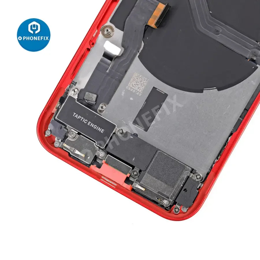 Black PHONEFIX iPhone 12 back glass replacement with full assembly, showing the rear cover for repair or replacement.
