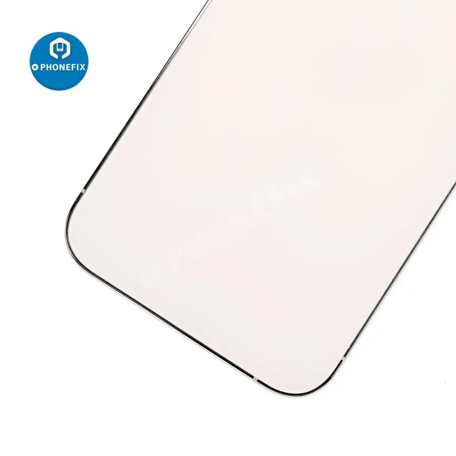 PhoneFix iPhone 12 Pro Max back cover assembly with glass replacement, showing the full rear back panel for repair.