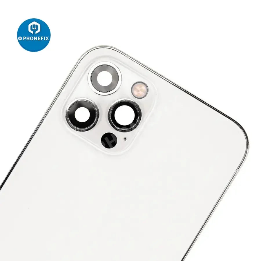 iPhone 12 Pro back cover full assembly replacement with new glass, featuring sleek design and precise fit by PHONEFIX.