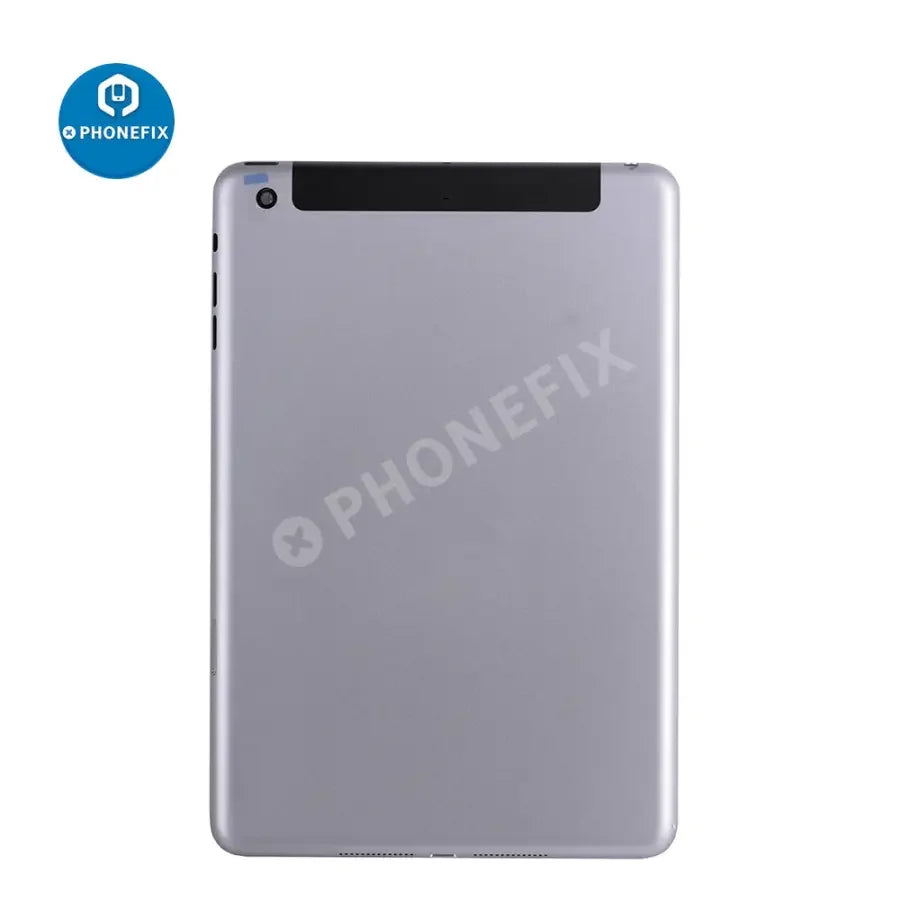 Gold 4G iPad Mini 3 back glass replacement by PHONEFIX, showing the rear view of the back cover and glass.