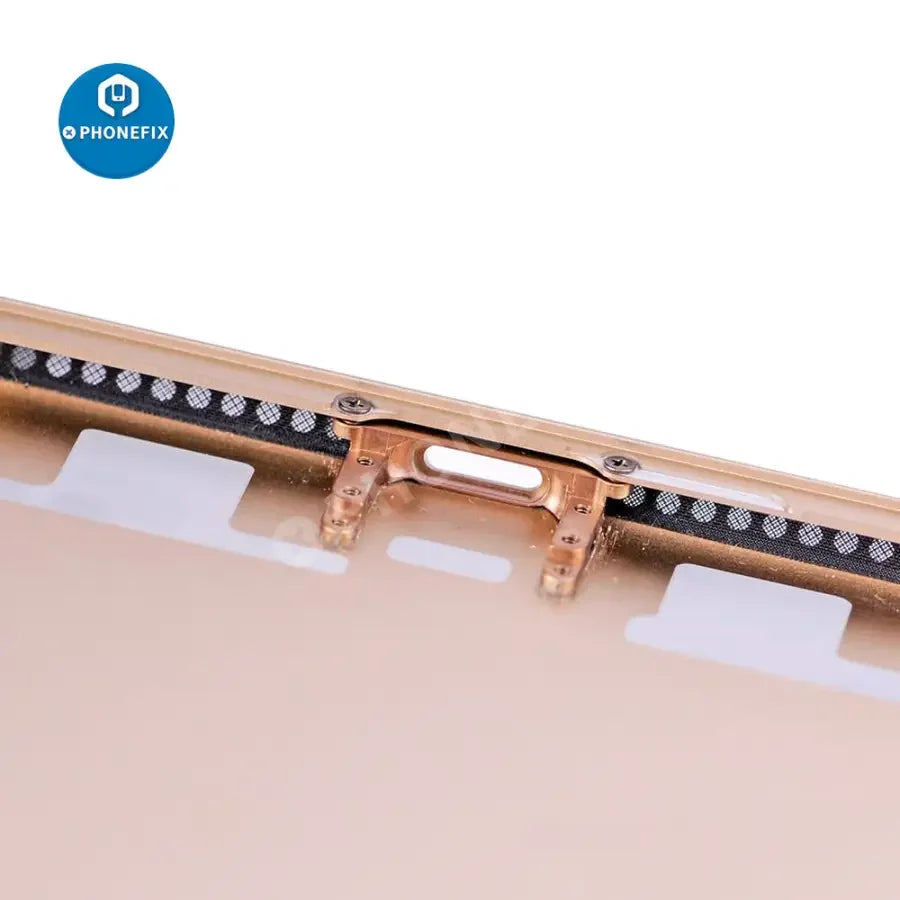 Gold back glass replacement for iPad Mini 4 WiFi version, showing the PHONEFIX back cover with smooth finish and precise fit.