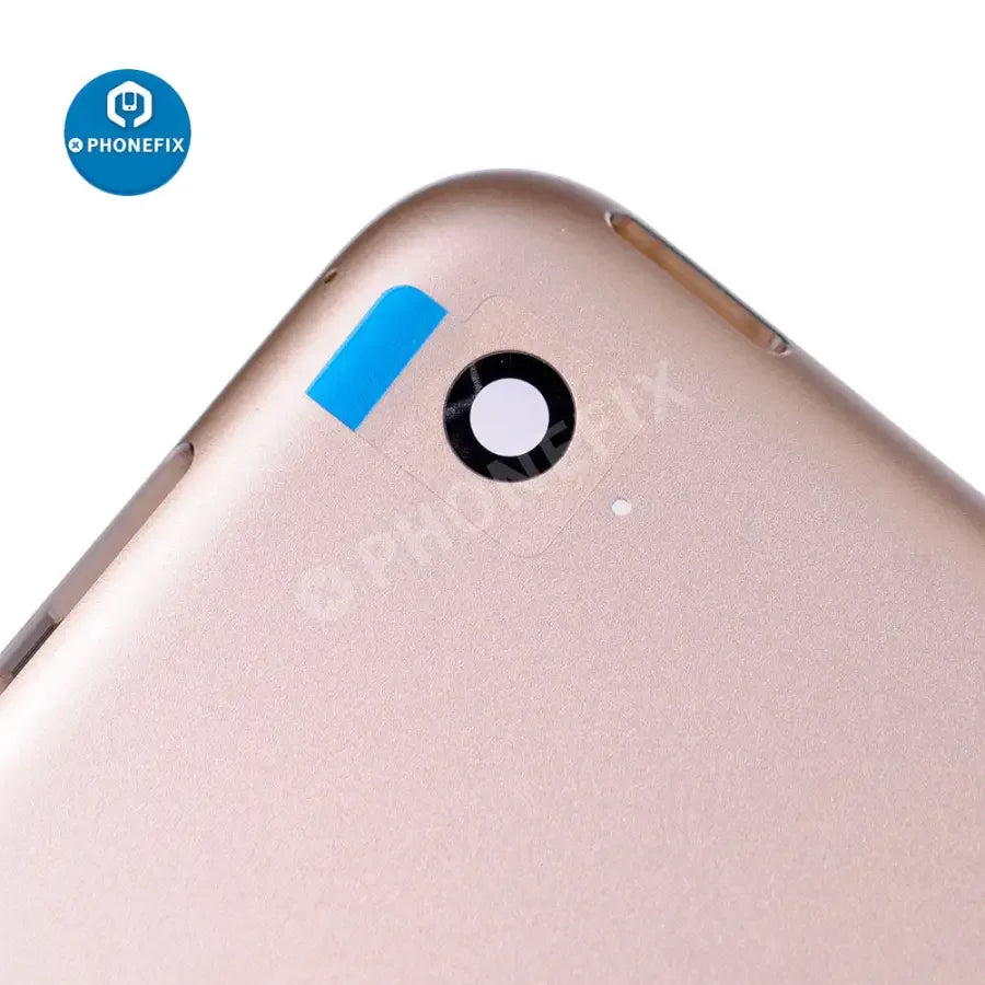 Gold back glass replacement cover for iPad Mini 4 WiFi model, designed by PHONEFIX, showing the sleek rear view and camera opening.