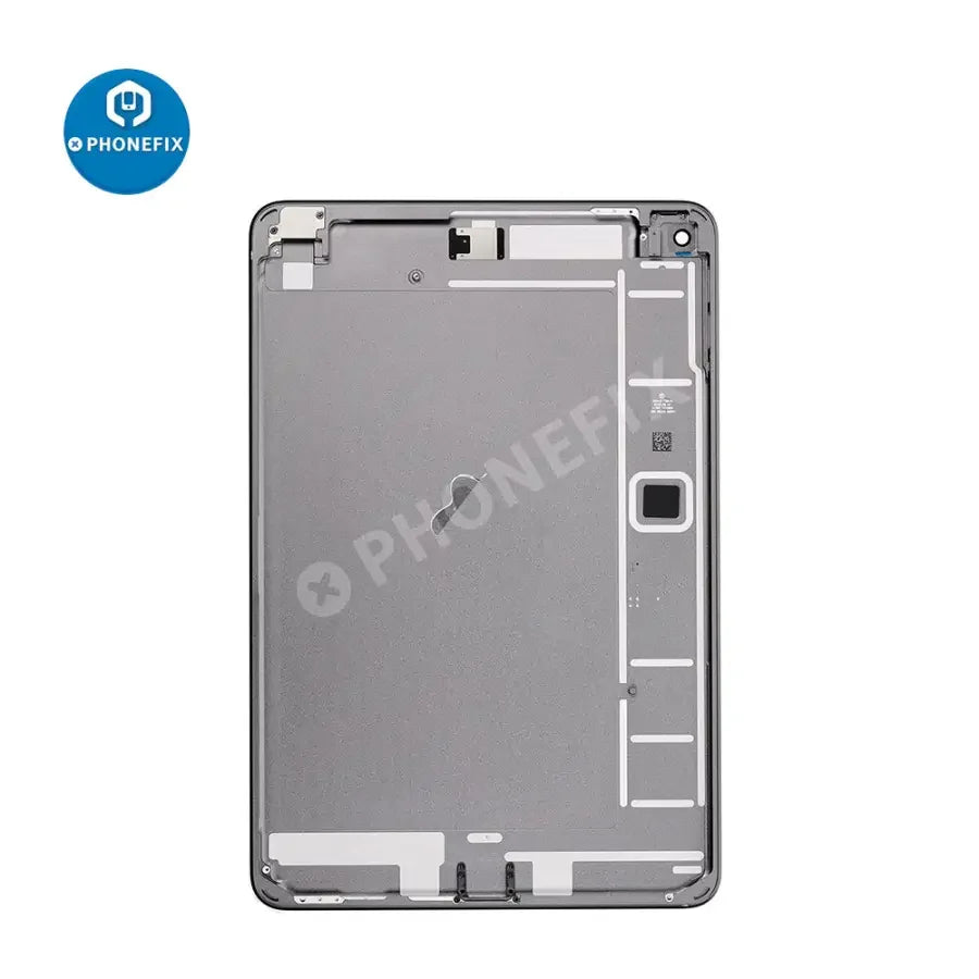Gold back glass cover replacement for iPad Mini 5 WiFi version, showing the shiny, smooth back surface with PHONEFIX branding.