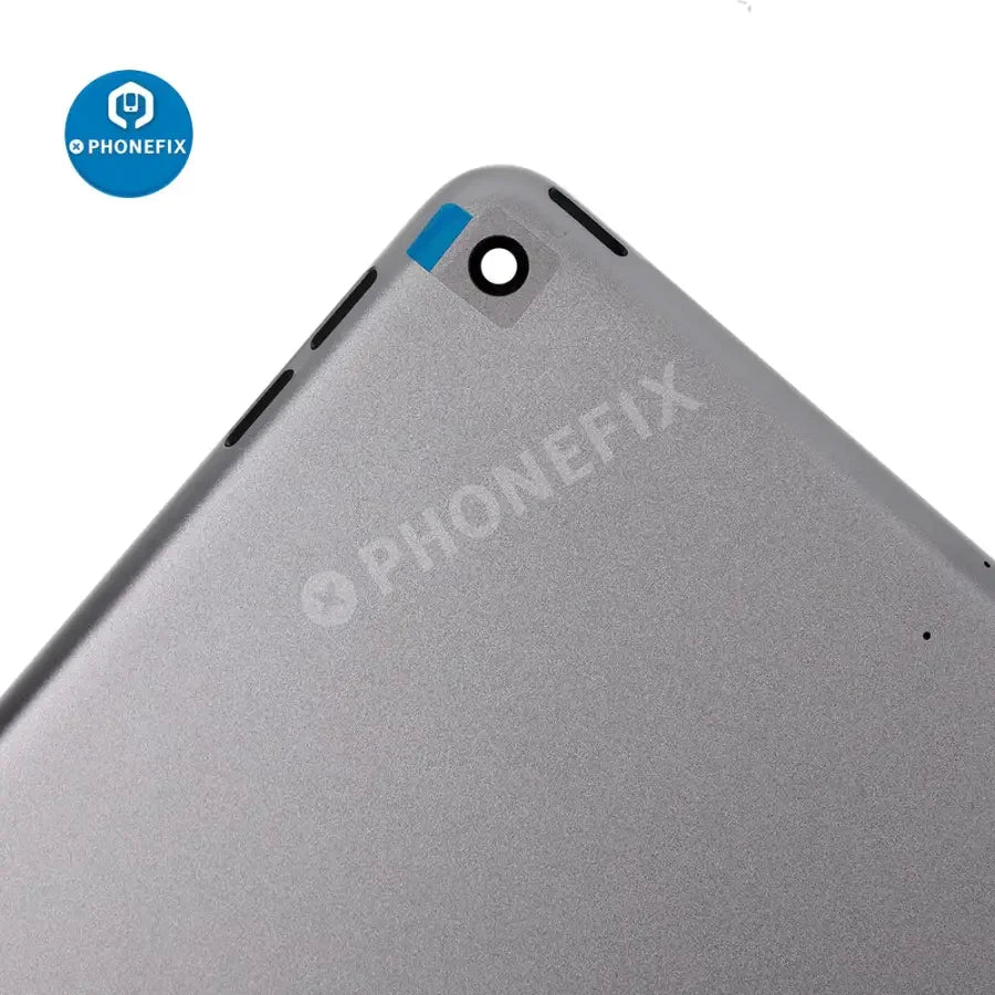 Gold back glass replacement cover for iPad Mini 5 WiFi version, showing the PHONEFIX branded back cover in close-up.