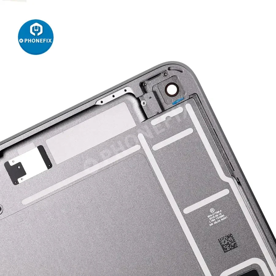 Golden back glass replacement for iPad Mini 5 WiFi version by PHONEFIX, showing the new rear cover with smooth finish.