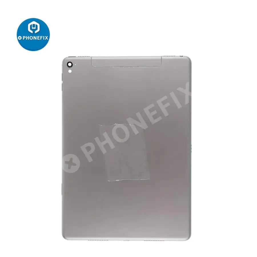 Gold back cover replacement for iPad Pro 9.7 with WiFi and cellular version, designed by PHONEFIX, showing the new glass back.