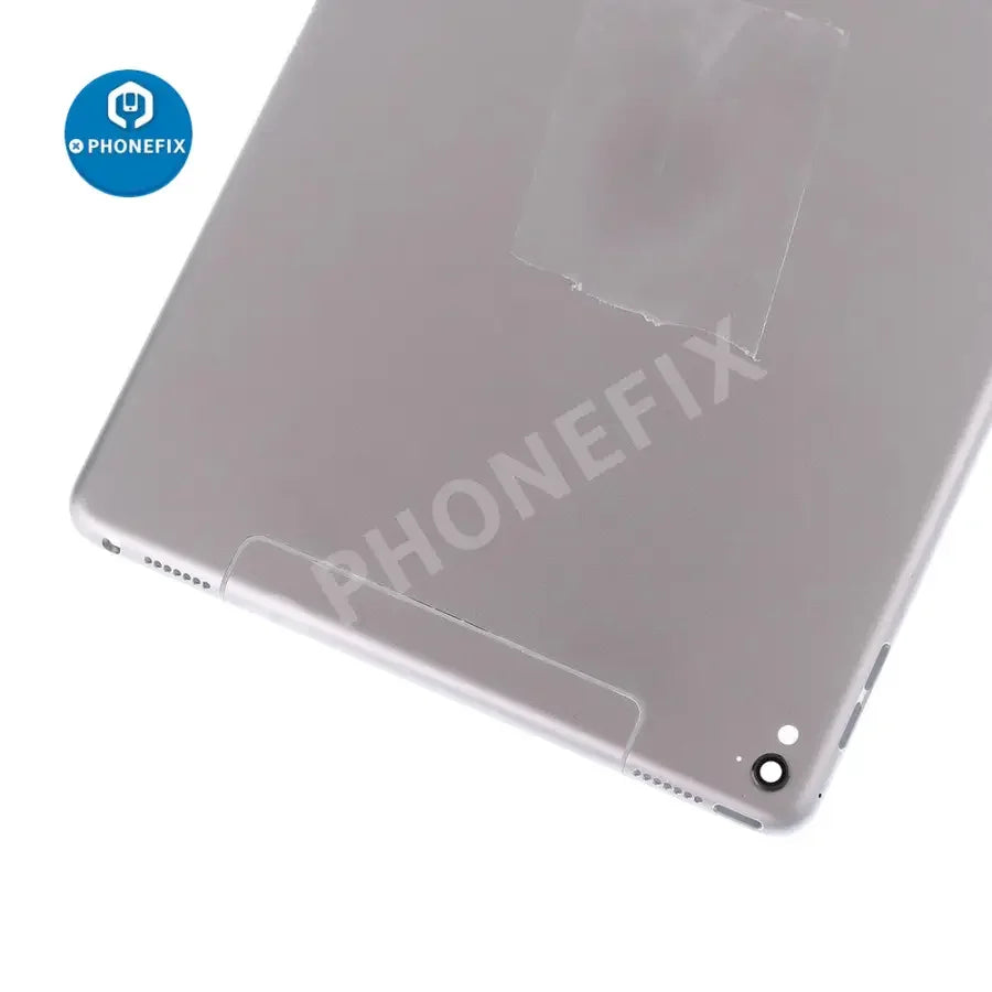 Gold back cover replacement for iPad Pro 9.7 with WiFi and cellular version, showing the new glass back from PHONEFIX.