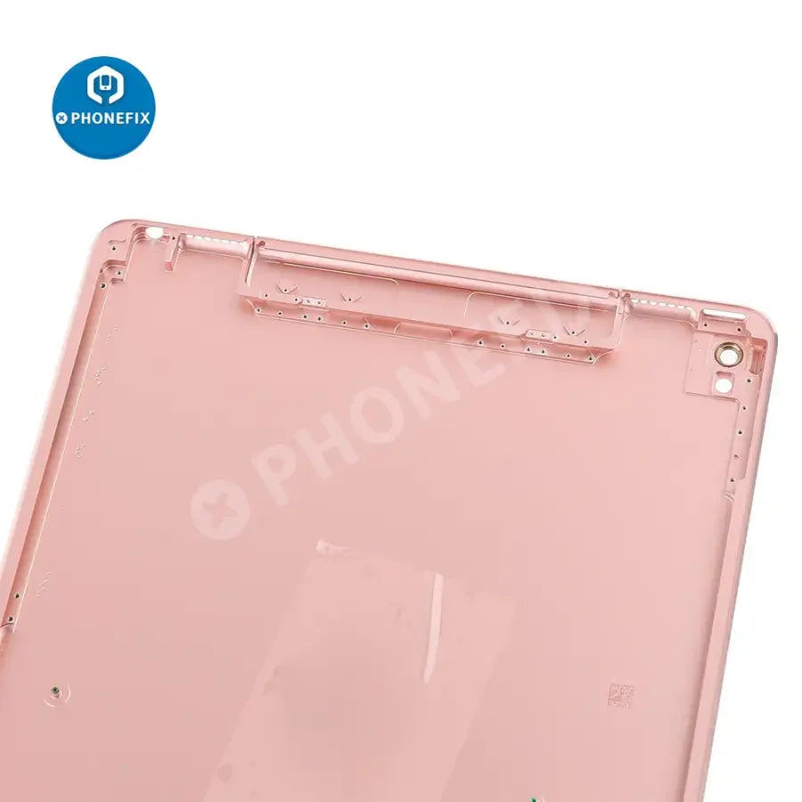 Gold back glass replacement for iPad Pro 9.7" with WiFi and cellular version by PHONEFIX, showing the new rear cover.