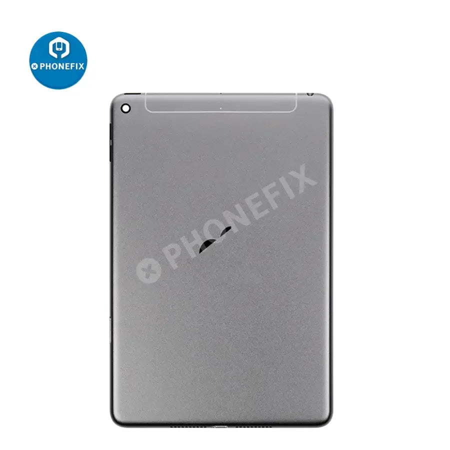 Gold back glass cover replacement for iPad Mini 5 WiFi+Cellular by PHONEFIX, showing the rear view of the device's back cover.