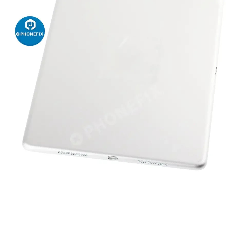 Gold back glass replacement for iPad Pro 9.7-inch WiFi version, showing the new rear cover with PHONEFIX branding.