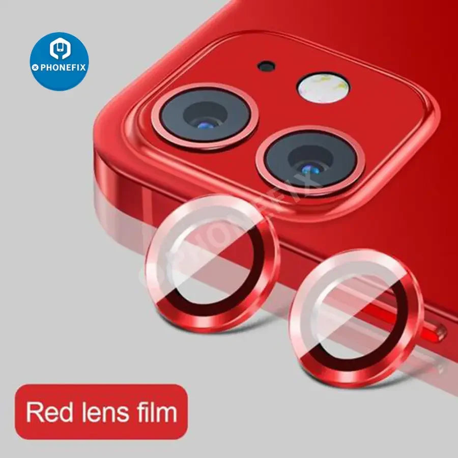 PHONEFIX luminous metal full cover camera lens protectors for iPhone 11 and 13 Pro Max back glass replacement, two-piece set.