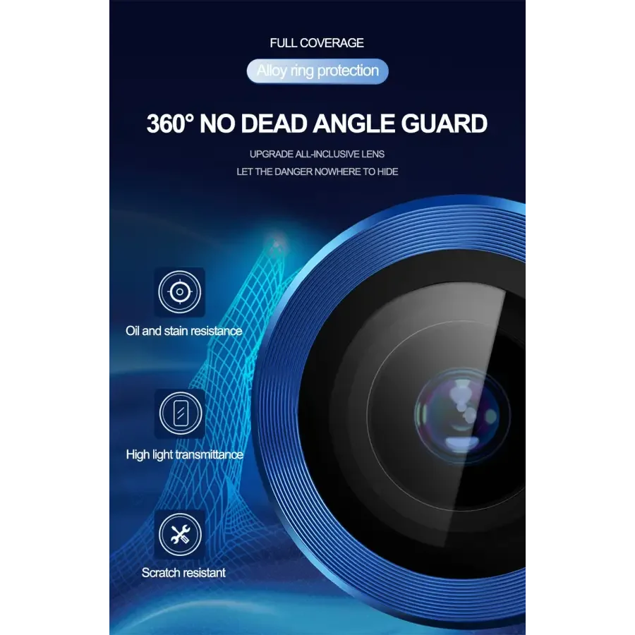 PHONEFIX luminous metal full cover camera lens protectors for iPhone 11 and 13 Pro Max back glass replacement, two-piece set.