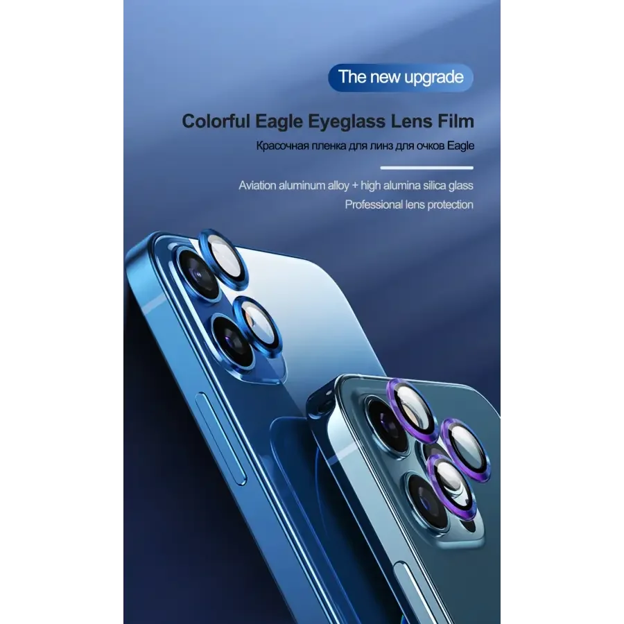 Luminous metal full cover camera lens protectors for iPhone 11 and 13 Pro Max, back glass replacement by PHONEFIX.