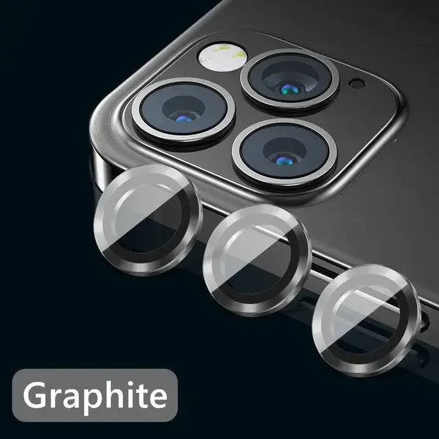 Luminous metal full cover camera lens protectors for iPhone 11 and 13 Pro Max, back glass replacement by PHONEFIX.
