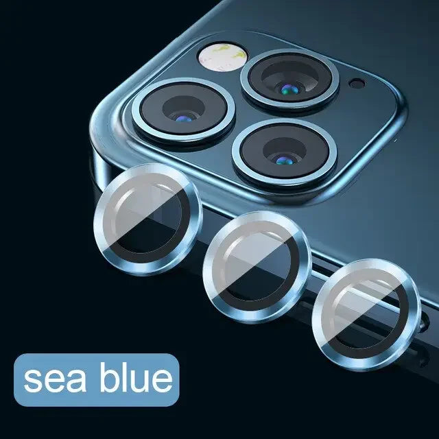 PHONEFIX luminous metal full cover camera lens protectors for iPhone 11-13 Pro Max, back glass replacement with dual pack