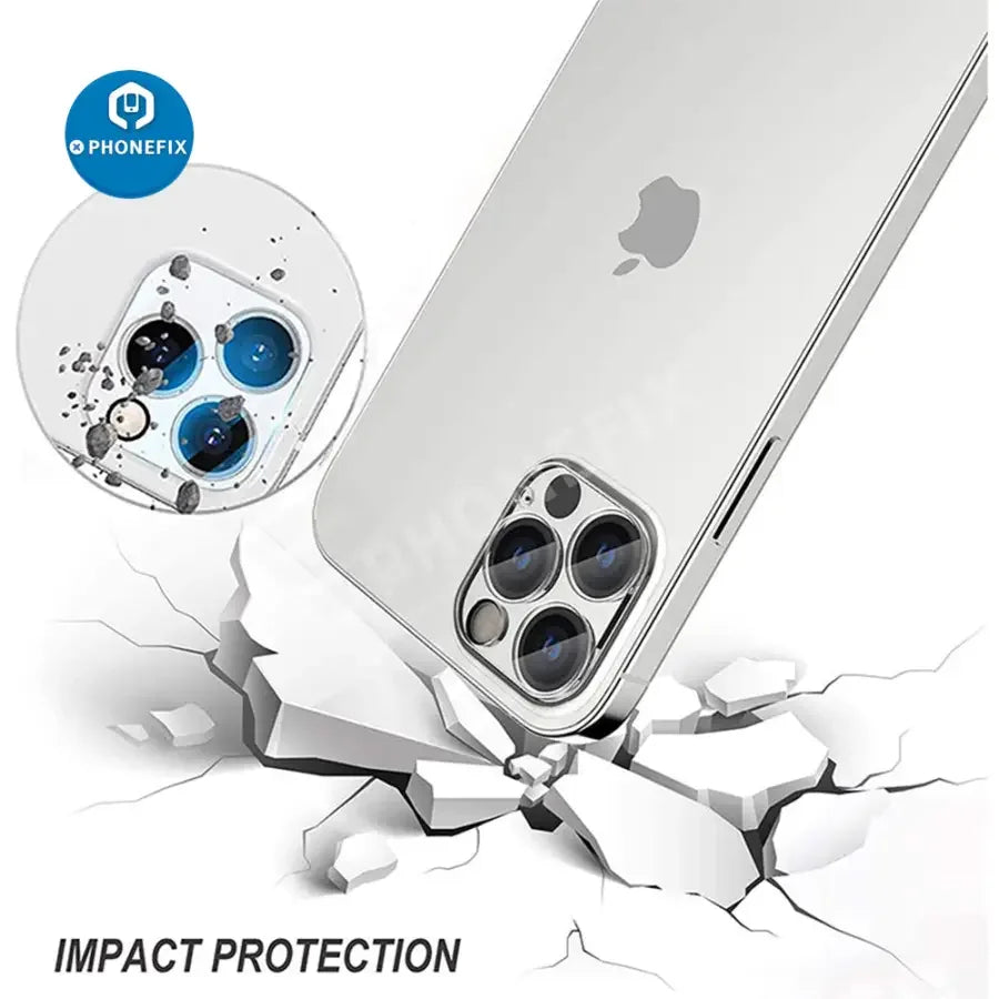 Set of three full cover camera lens protectors for iPhone 6S to 14 Pro Max, back glass replacement by PHONEFIX