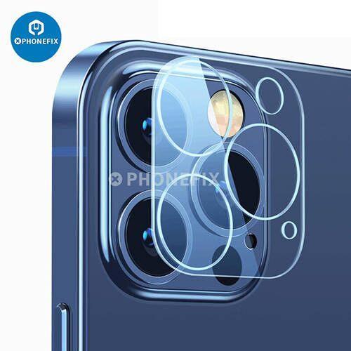 Set of three full cover camera lens protectors for iPhone 6S to iPhone 14 Pro Max by PHONEFIX, designed for back camera protection.