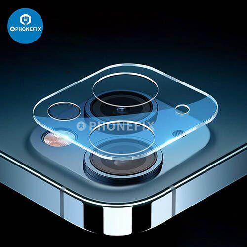 Three full cover camera lens protectors for iPhone 6S to 14 Pro Max, back glass replacement by PHONEFIX.