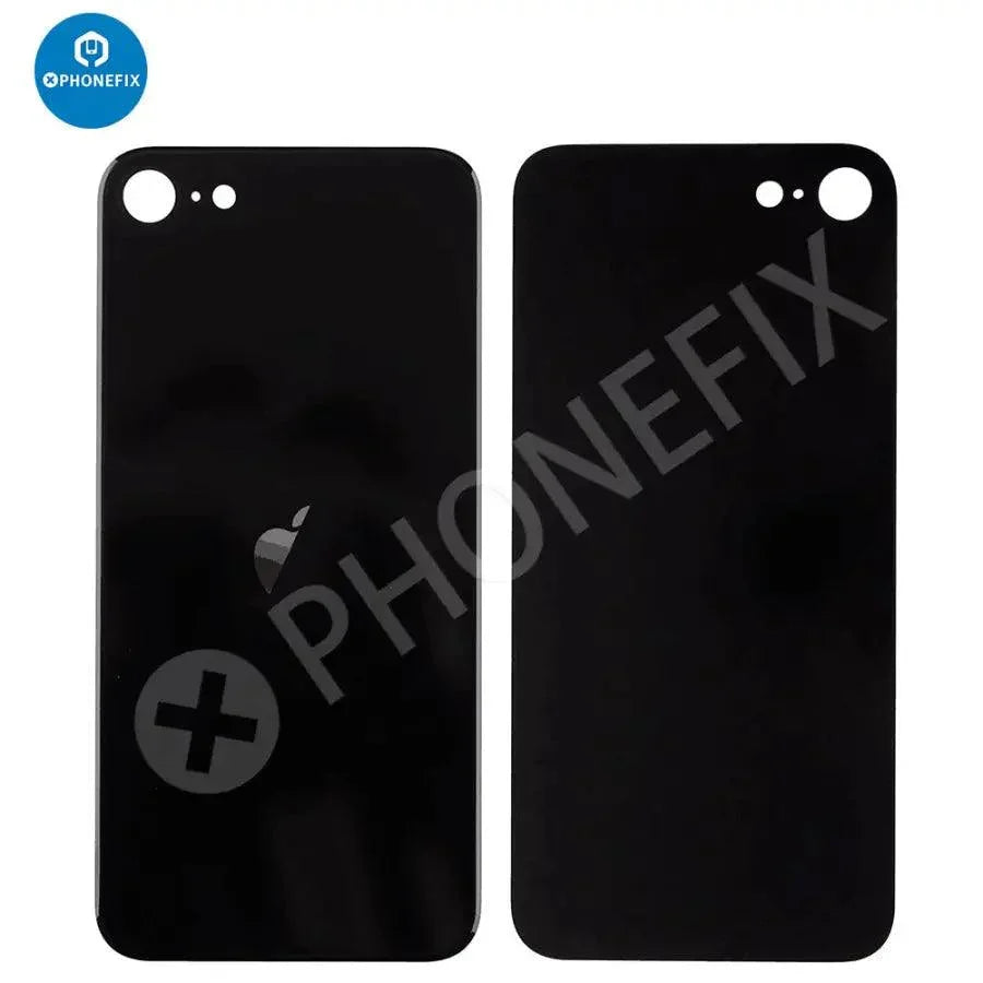 Back glass battery cover panel replacement for iPhone 8-14 series, showing the durable glass back and brand logo.