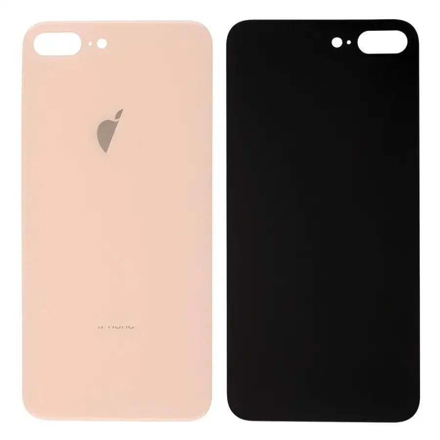 Back glass battery cover panel replacement for iPhone 8-14 series, showing the new glass back in a natural light.