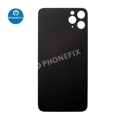 Back glass battery cover panel replacement for iPhone 8-14 series by PHONEFIX, showing the new glass back panel.